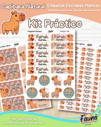 Capibara Natural 🦫 - Etiquetas Escolares Premium Personalizadas