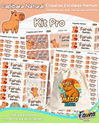 Capibara Natural 🦫 - Etiquetas Escolares Premium Personalizadas