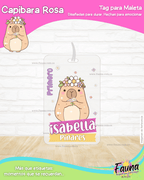 Capibara Rosa 💗 - Etiquetas Escolares Premium Personalizadas