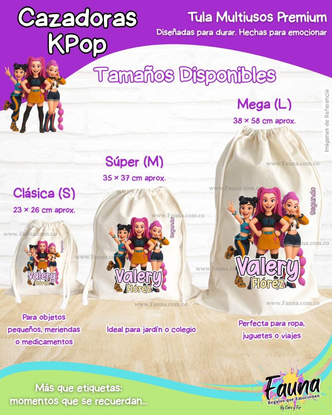 Cazadoras K-Pop 💜 - Etiquetas Escolares Premium Personalizadas