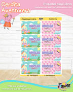 Cerdita Aventurera 🐷 - Etiquetas Escolares Premium Personalizadas