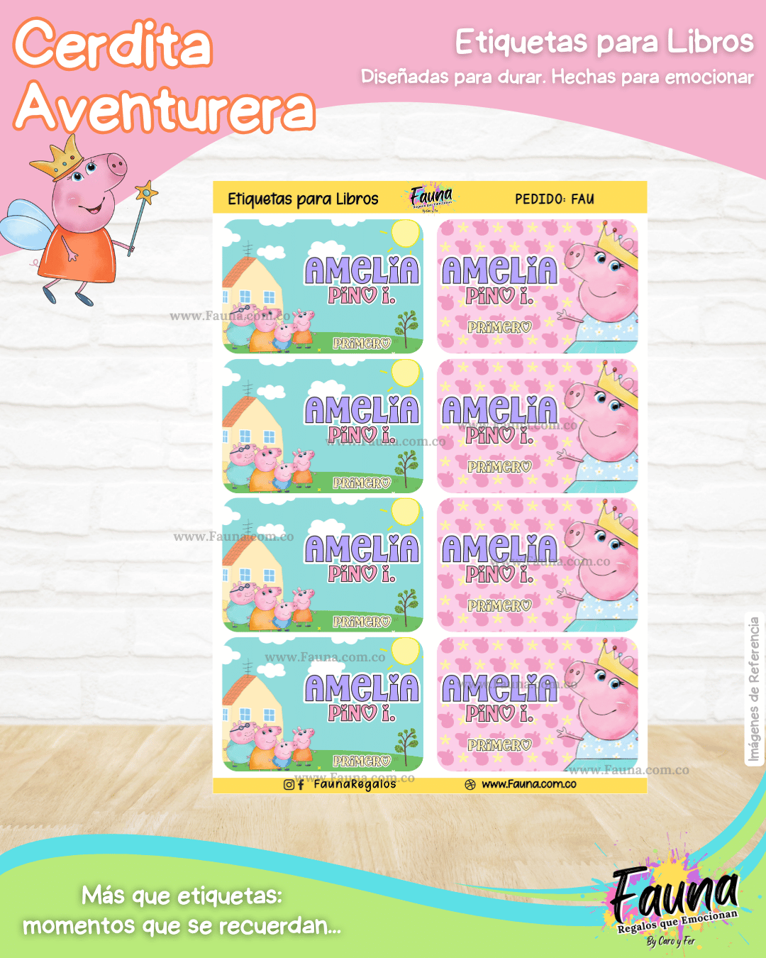 Cerdita Aventurera 🐷 - Etiquetas Escolares Premium Personalizadas