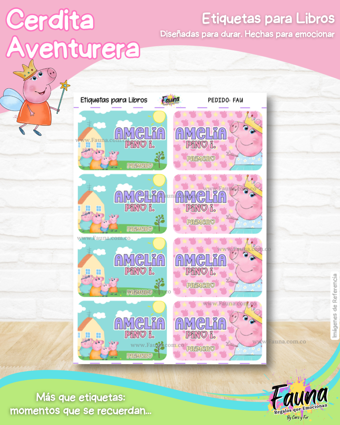 Cerdita Aventurera 🐷 - Etiquetas Escolares Premium Personalizadas