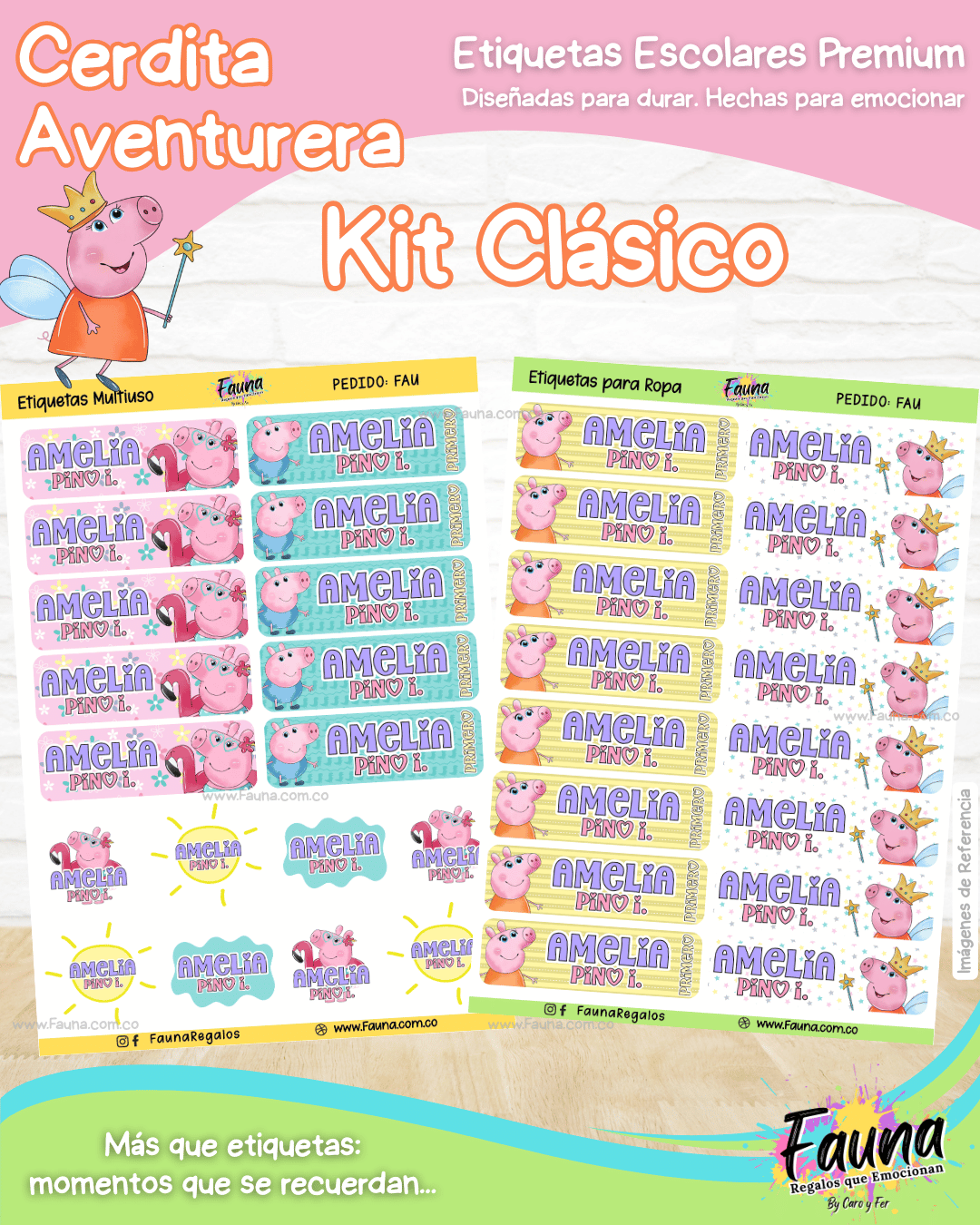 Cerdita Aventurera 🐷 - Etiquetas Escolares Premium Personalizadas