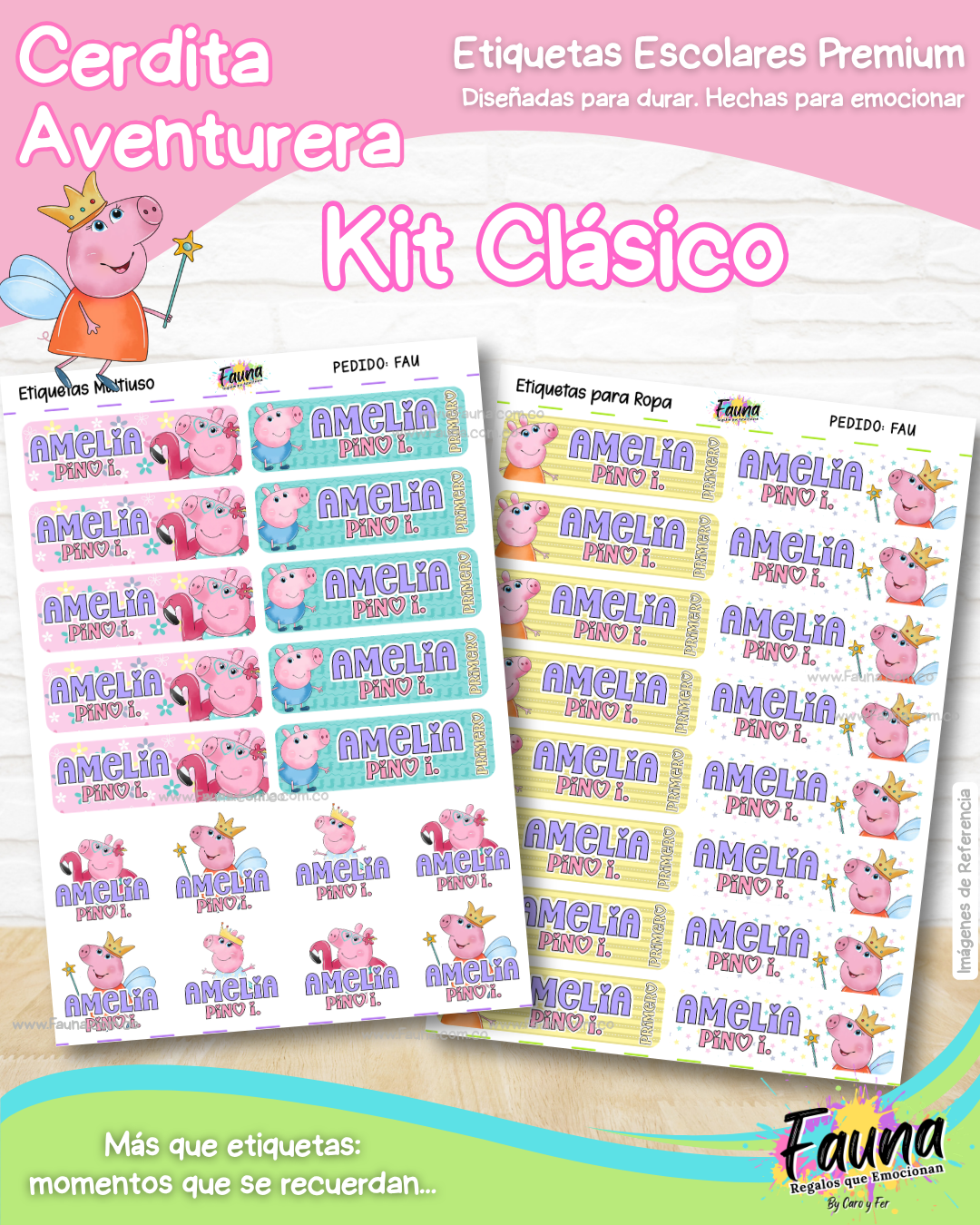 Cerdita Aventurera 🐷 - Etiquetas Escolares Premium Personalizadas