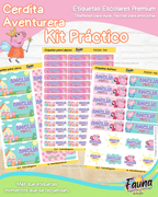 Cerdita Aventurera 🐷 - Etiquetas Escolares Premium Personalizadas