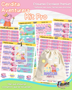 Cerdita Aventurera 🐷 - Etiquetas Escolares Premium Personalizadas