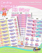 Cerdita Aventurera 🐷 - Etiquetas Escolares Premium Personalizadas