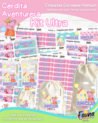 Cerdita Aventurera 🐷 - Etiquetas Escolares Premium Personalizadas