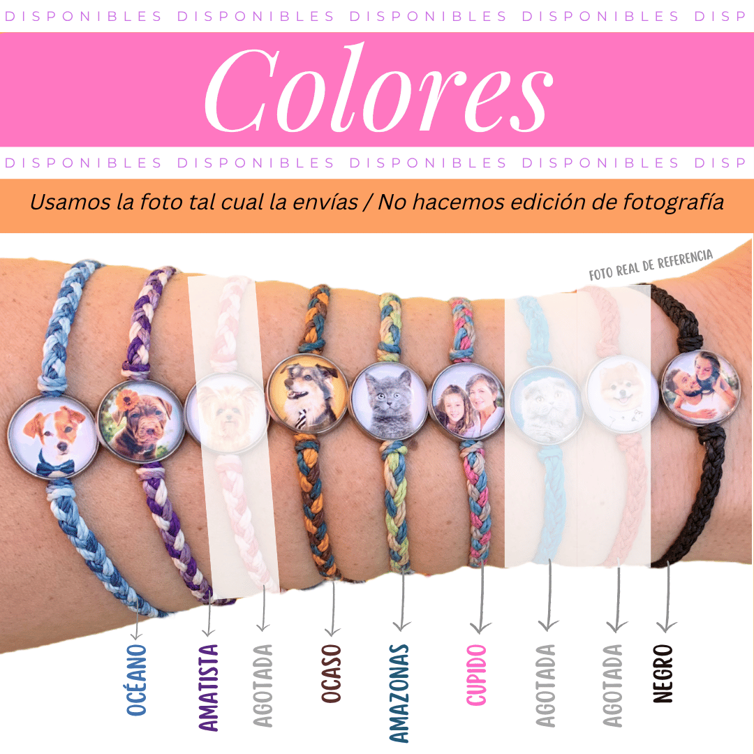1 Pulsera Tejida a Mano con Foto Personalizada