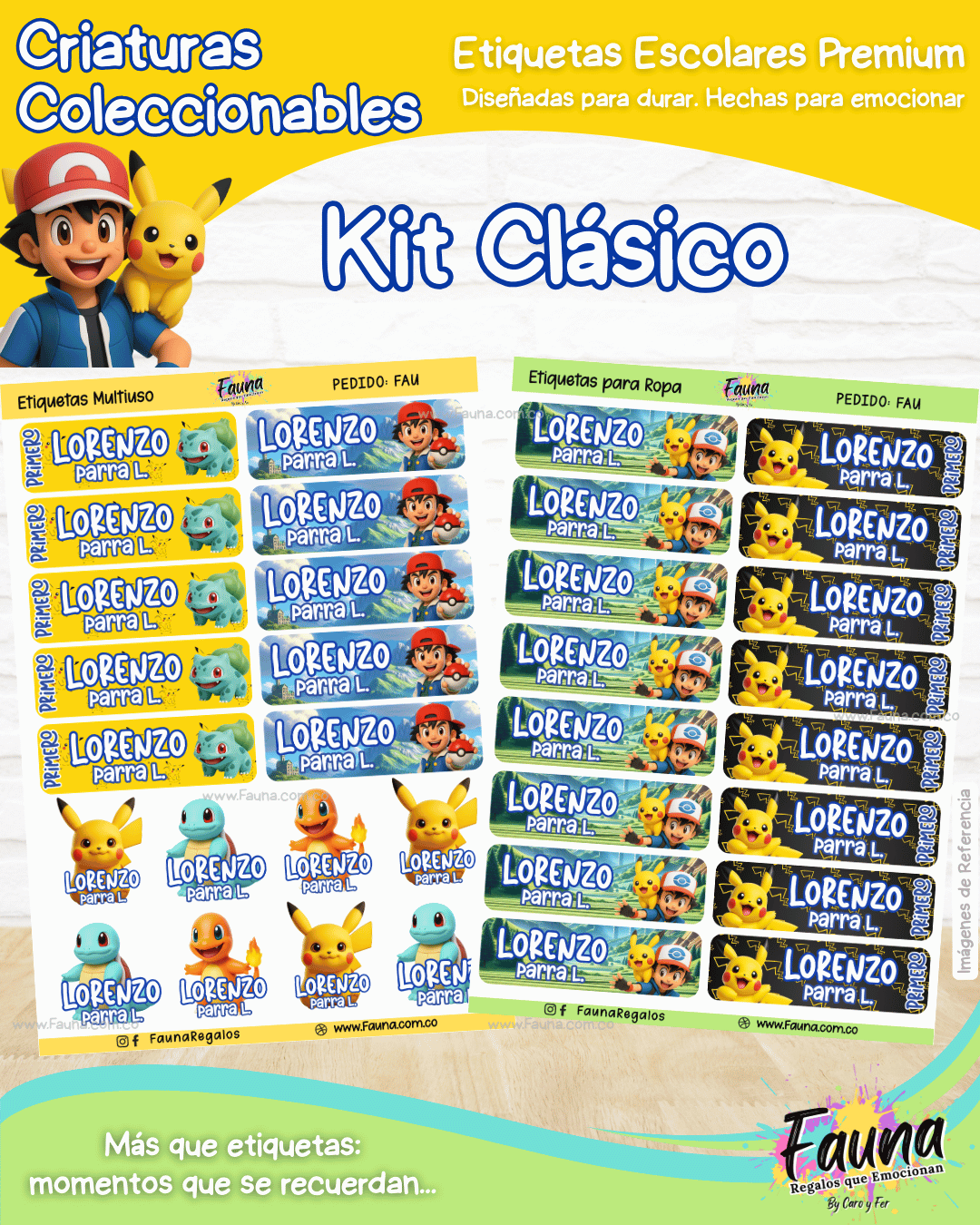 Criaturas Coleccionables 🟡 - Etiquetas Escolares Premium Personalizadas