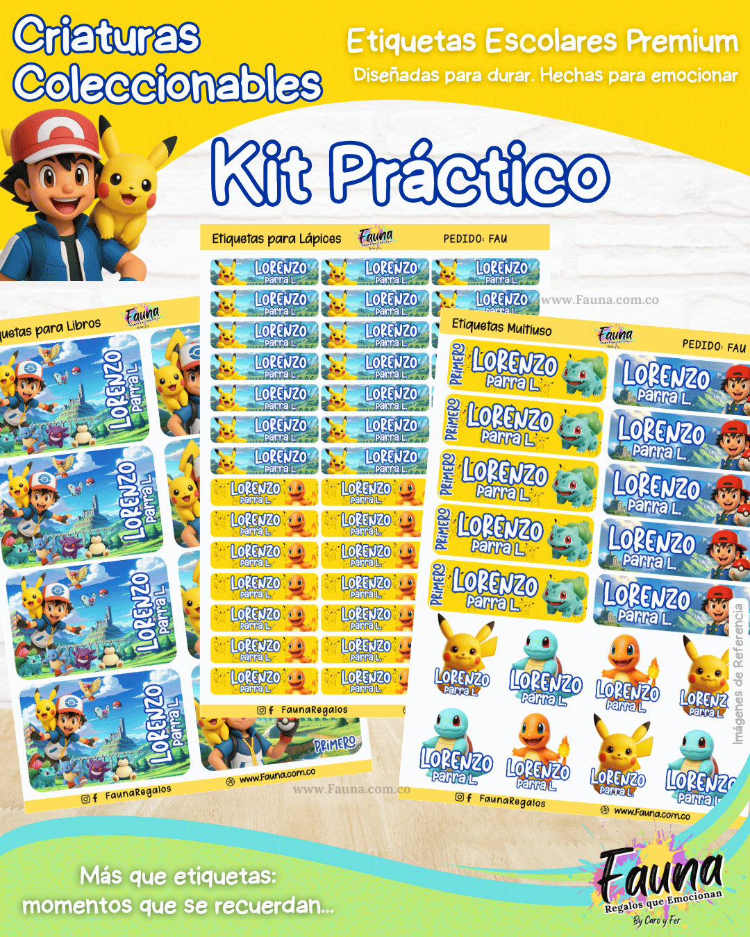 Criaturas Coleccionables 🟡 - Etiquetas Escolares Premium Personalizadas
