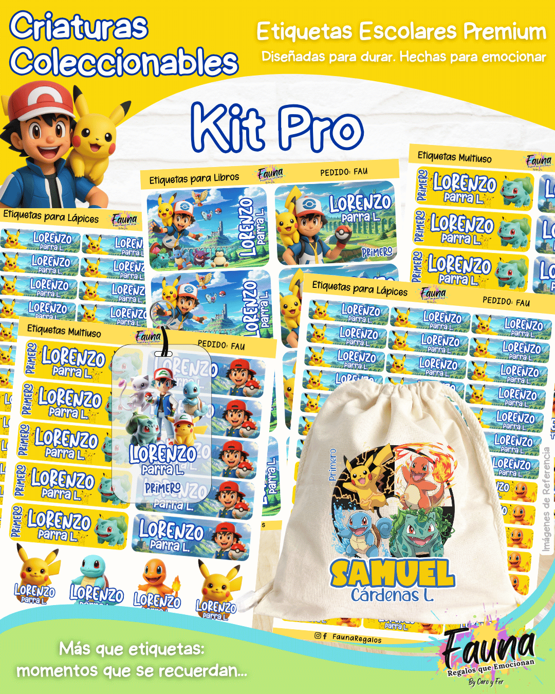 Criaturas Coleccionables 🟡 - Etiquetas Escolares Premium Personalizadas