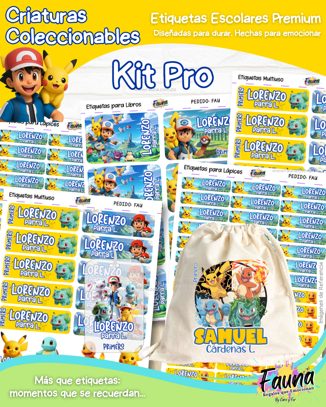 Criaturas Coleccionables 🟡 - Etiquetas Escolares Premium Personalizadas