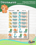 Dinosaurios 🦖 - Etiquetas Escolares Premium Personalizadas