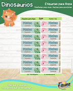 Dinosaurios 🦖 - Etiquetas Escolares Premium Personalizadas