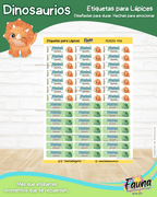 Dinosaurios 🦖 - Etiquetas Escolares Premium Personalizadas