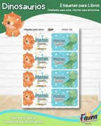 Dinosaurios 🦖 - Etiquetas Escolares Premium Personalizadas