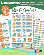 Dinosaurios 🦖 - Etiquetas Escolares Premium Personalizadas