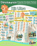 Dinosaurios 🦖 - Etiquetas Escolares Premium Personalizadas