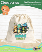 Dinosaurios 🦖 - Tula personalizada para niños – multiusos con nombre