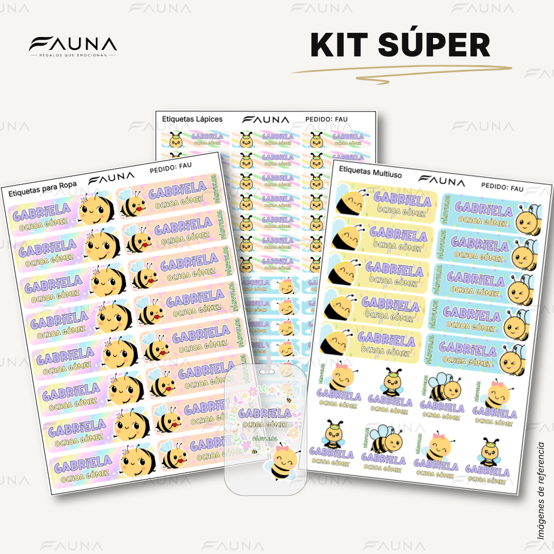 Abejita 🐝 - Etiquetas Escolares Premium Personalizadas