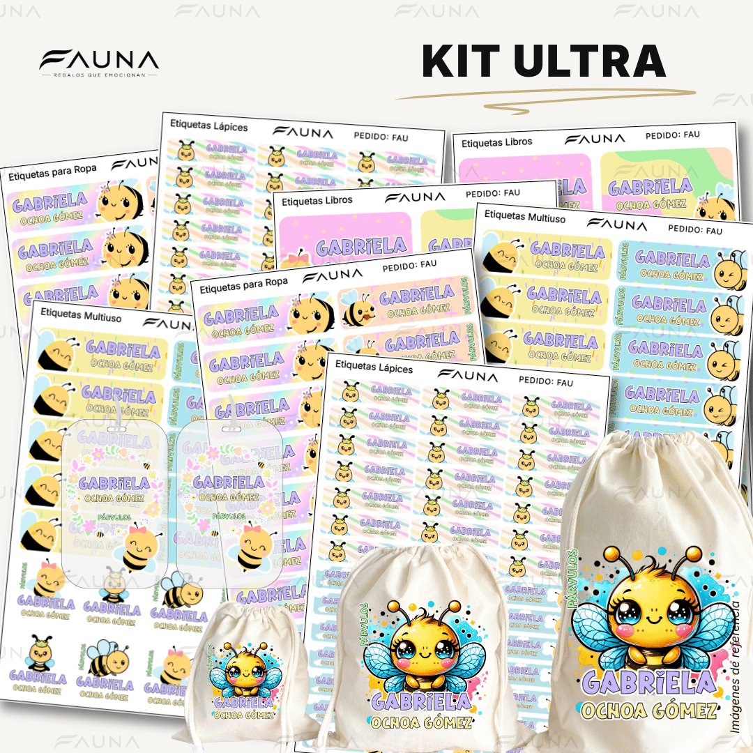 Abejita 🐝 - Etiquetas Escolares Premium Personalizadas