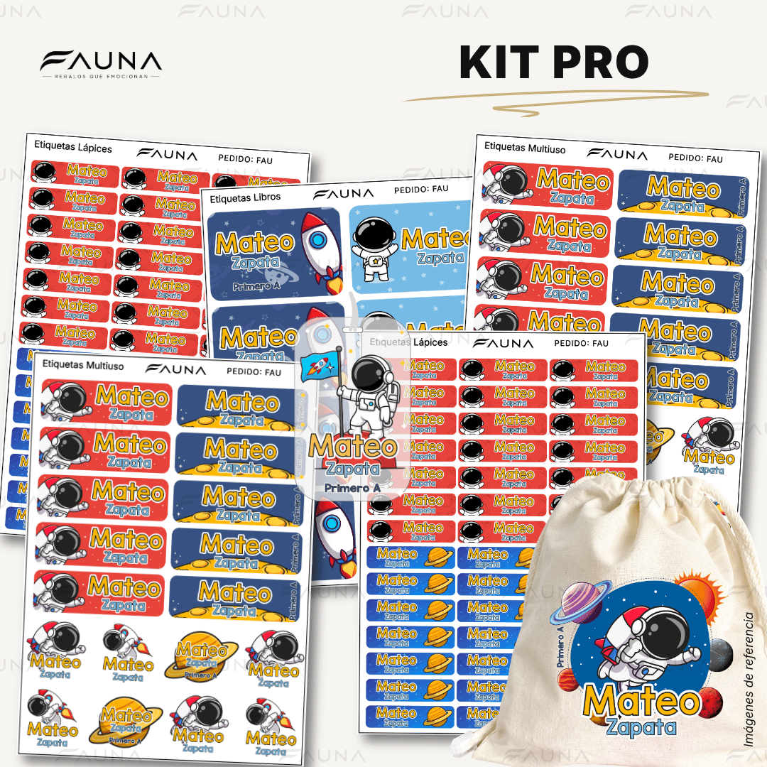 Astronauta 🚀 - Etiquetas Escolares Premium Personalizadas