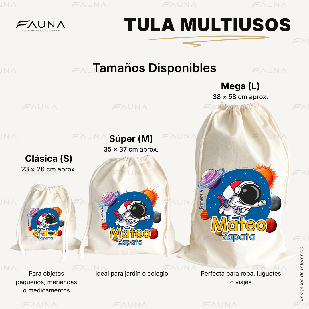 Astronauta 🚀 - Tula personalizada para niños – multiusos con nombre