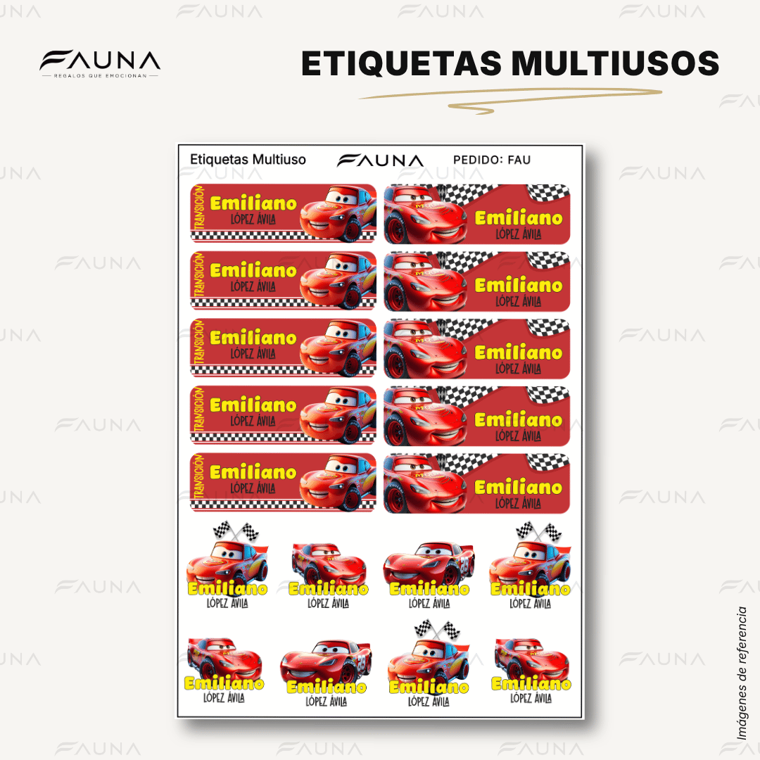 Auto de Carreras 🏎️ - Etiquetas Escolares Premium Personalizadas