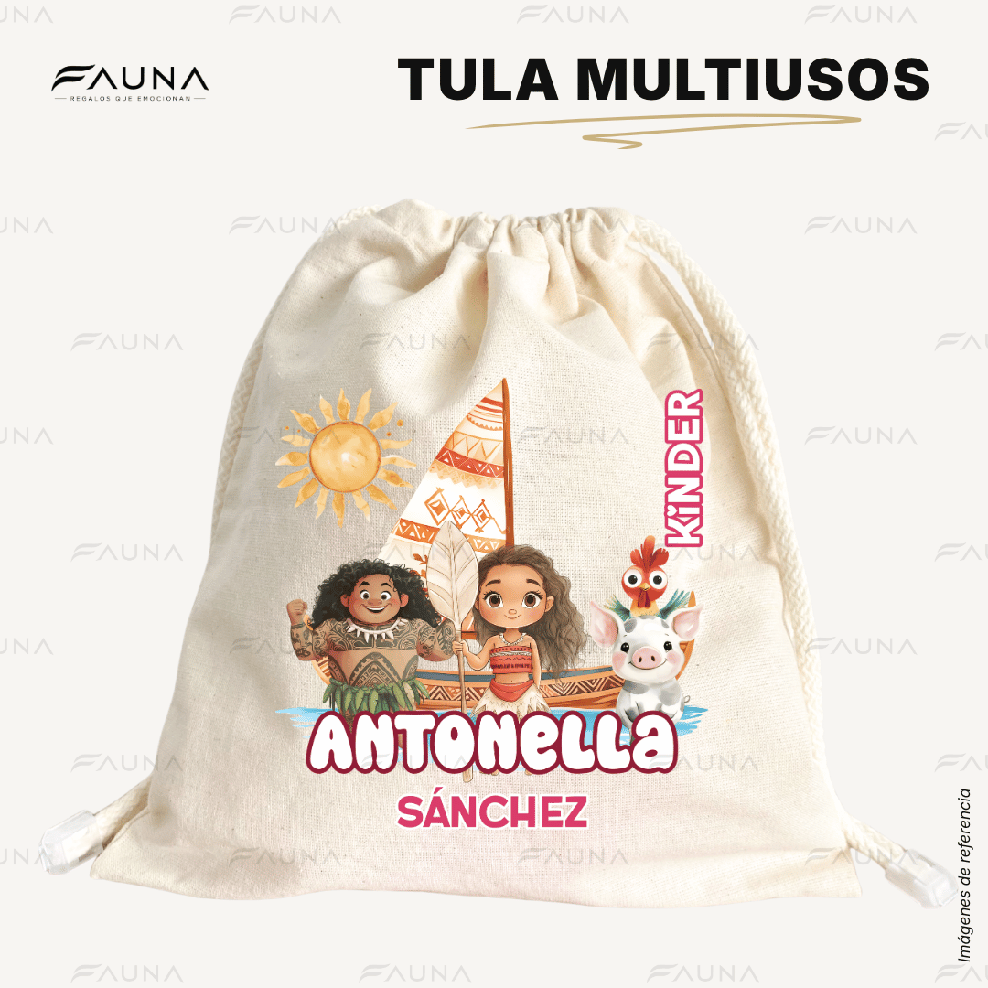 Aventurera del Océano 🌺 - Tula personalizada para niña – multiusos con nombre