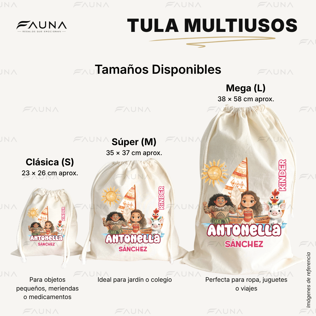 Aventurera del Océano 🌺 - Tula personalizada para niña – multiusos con nombre