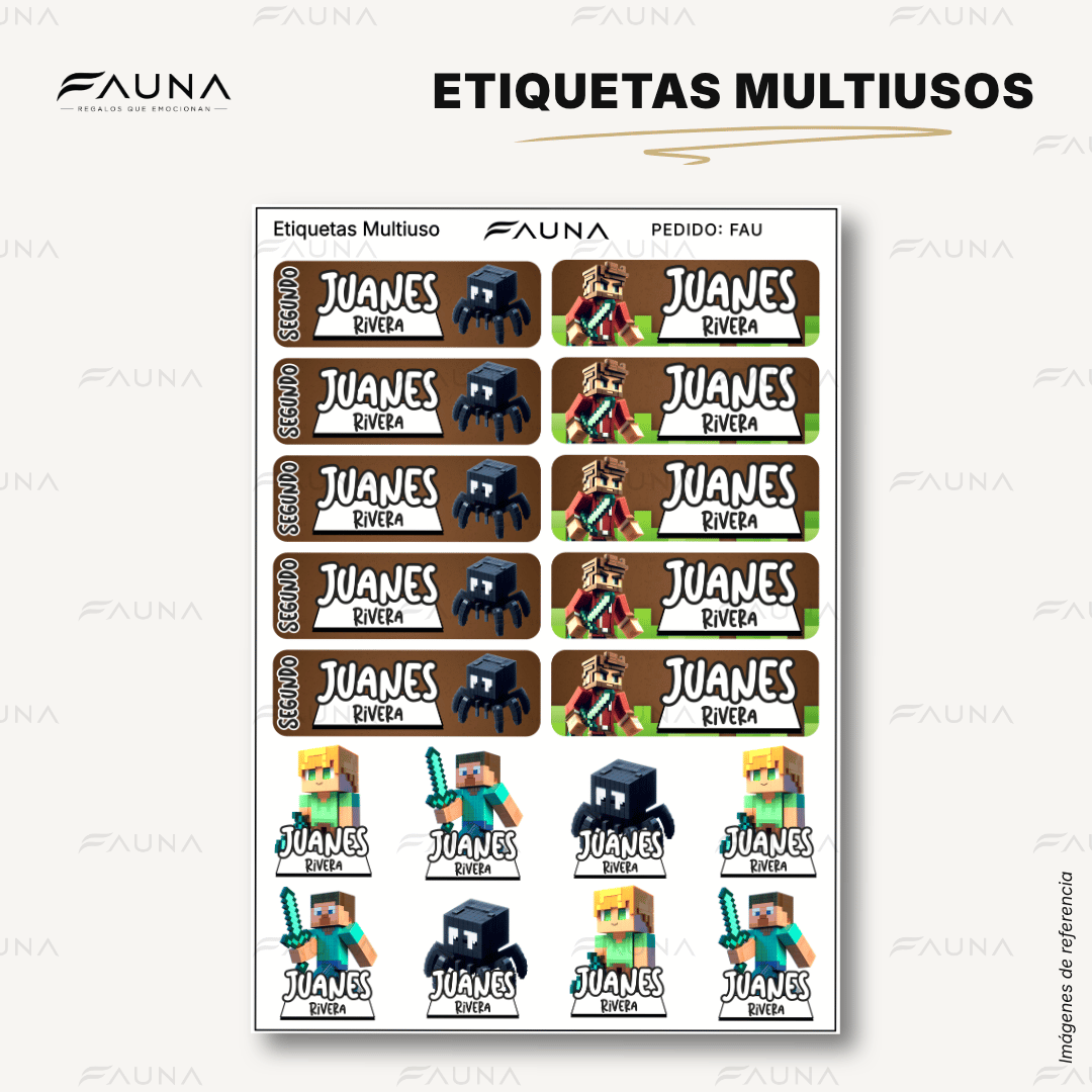Bloques Pixelados 🟩 - Etiquetas Escolares Premium Personalizadas