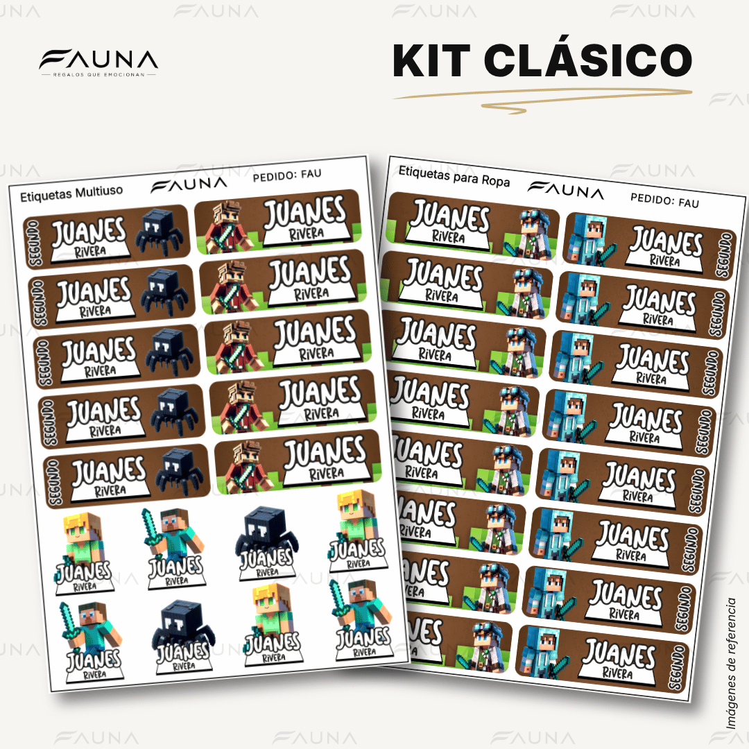 Bloques Pixelados 🟩 - Etiquetas Escolares Premium Personalizadas