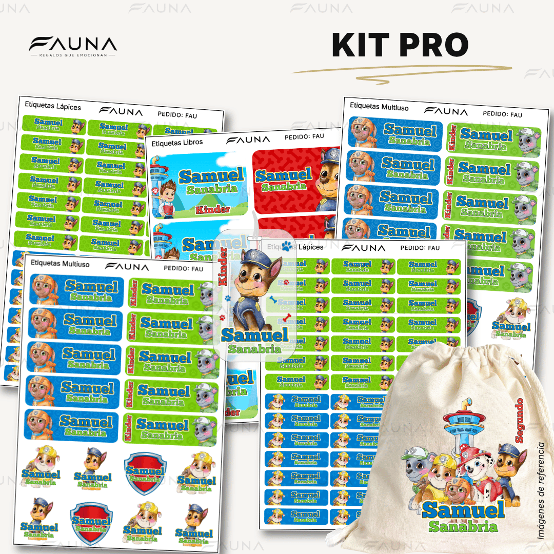 Cachorros Aventureros 🐾 - Etiquetas Escolares Premium Personalizadas