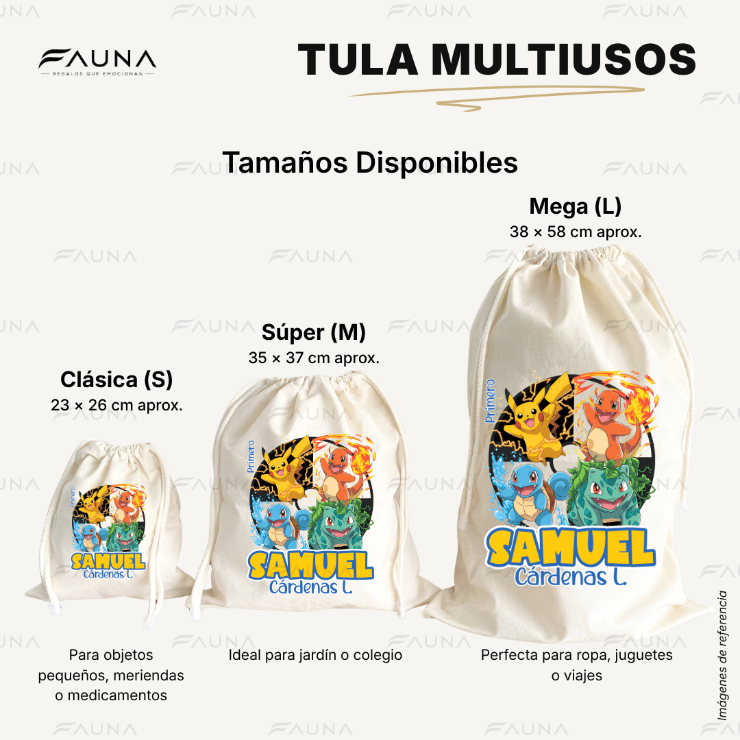 Criaturas Coleccionables 🟡 - Tula personalizada para niño – multiusos con nombre