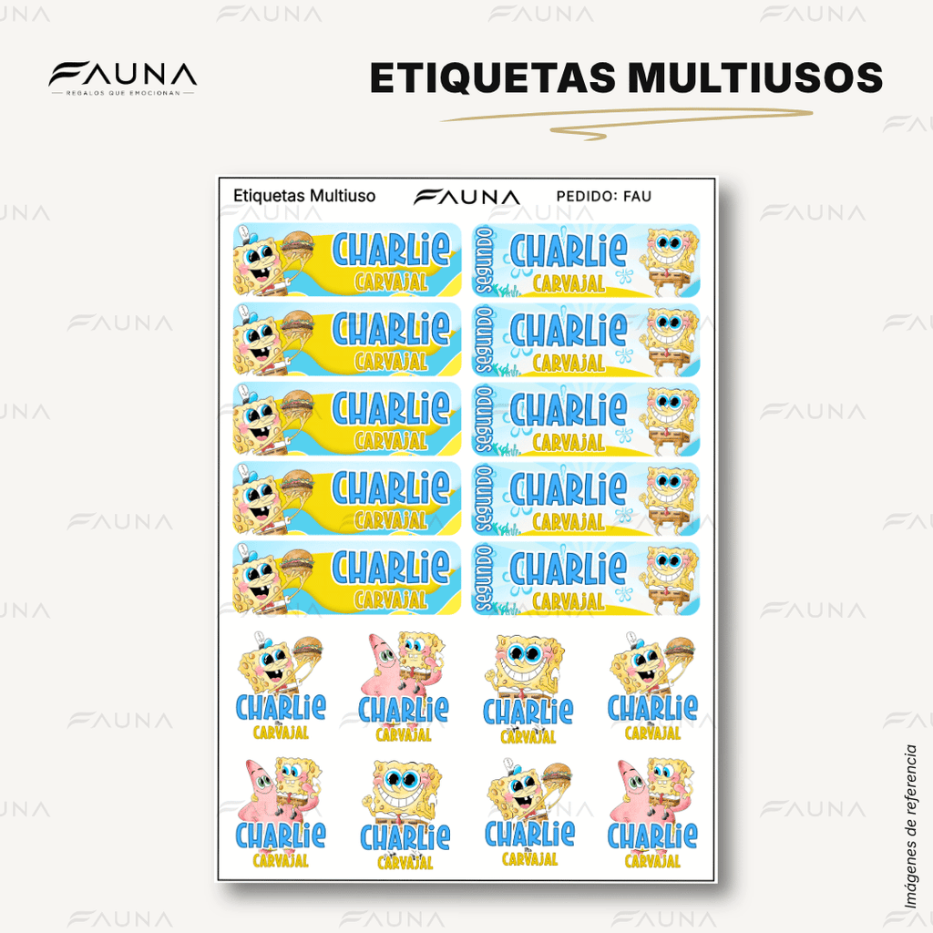 Diversión bajo el mar 💦 - Etiquetas Escolares Premium Personalizadas