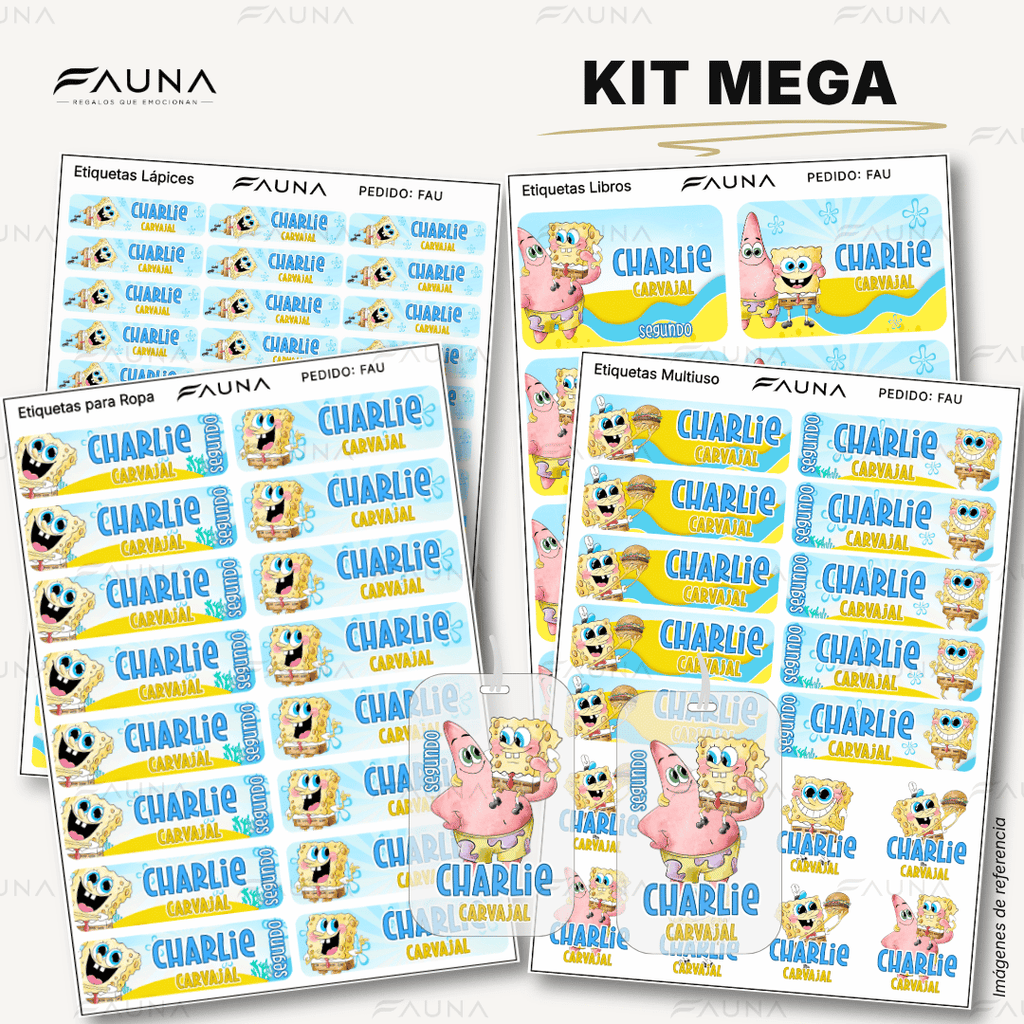Diversión bajo el mar 💦 - Etiquetas Escolares Premium Personalizadas