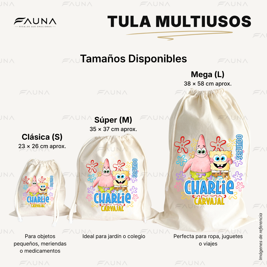Diversión bajo el mar 💦 - Tula personalizada para niños – multiusos con nombre
