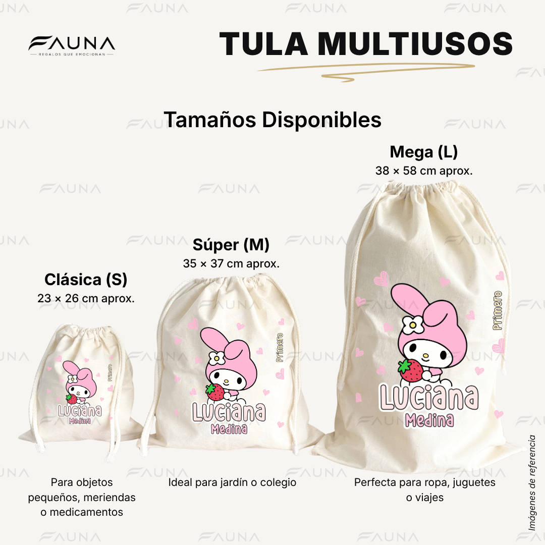 Gatita Dulce 🌸 - Tula personalizada para niña – multiusos con nombre