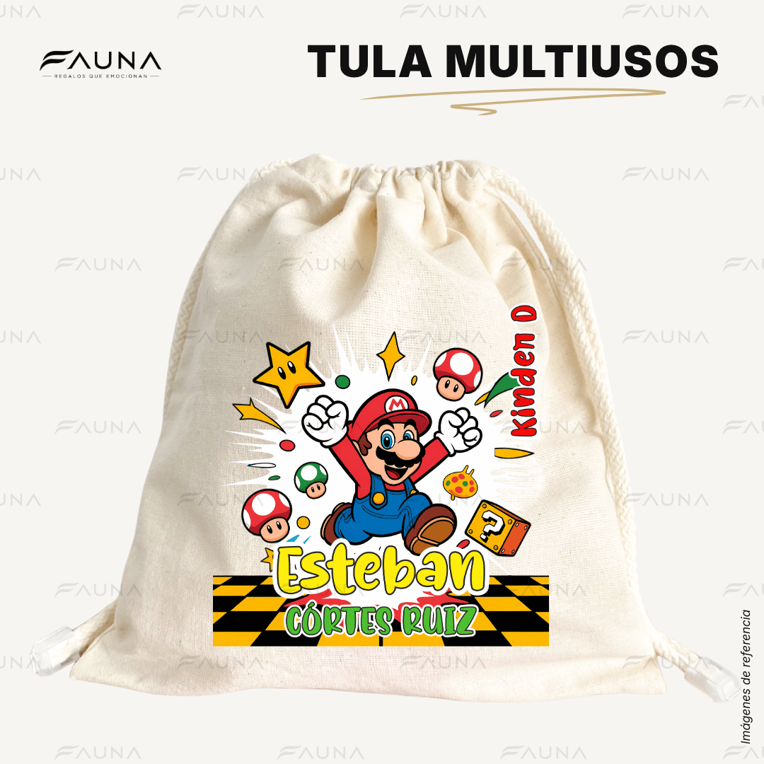 Héroe Gamer Clásico 🍄 - Tula personalizada para niños – multiusos con nombre