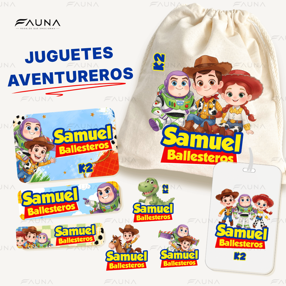 Juguetes Aventureros 🧸 - Etiquetas Escolares Premium Personalizadas