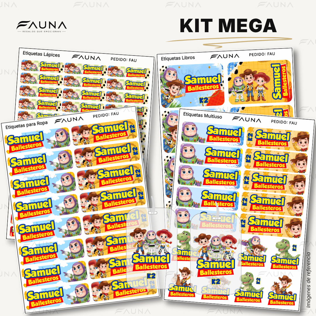 Juguetes Aventureros 🧸 - Etiquetas Escolares Premium Personalizadas