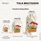 Juguetes aventureros 🧸 - Tula personalizada para niños – multiusos con nombre