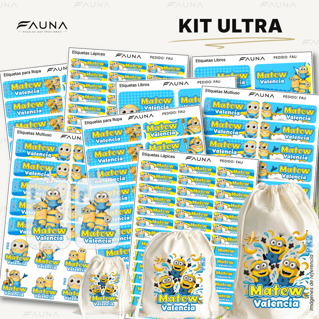 Locuras Amarillas 🍌 - Etiquetas Escolares Premium Personalizadas