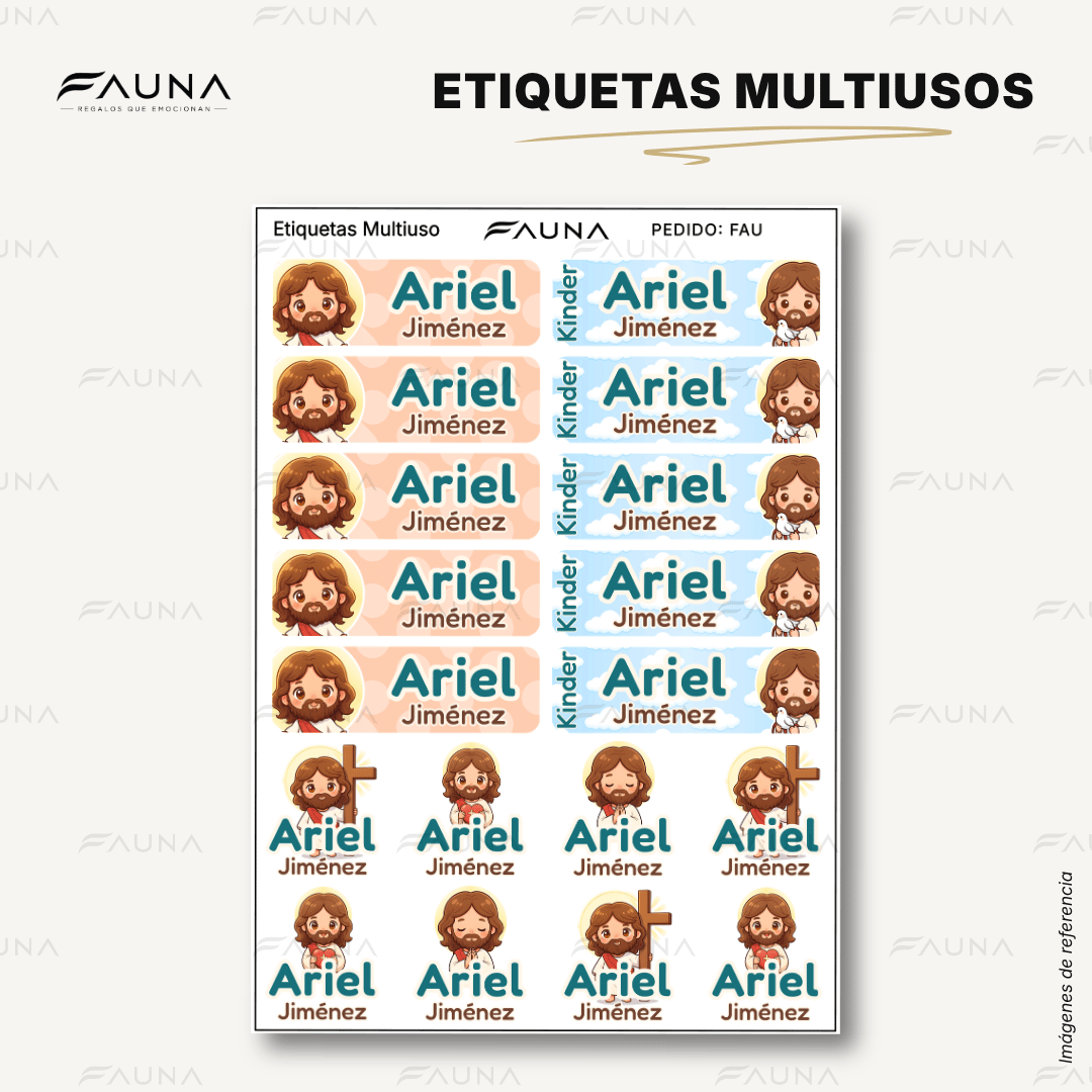 Mi Amigo Jesús 🙏 - Etiquetas Escolares Premium Personalizadas