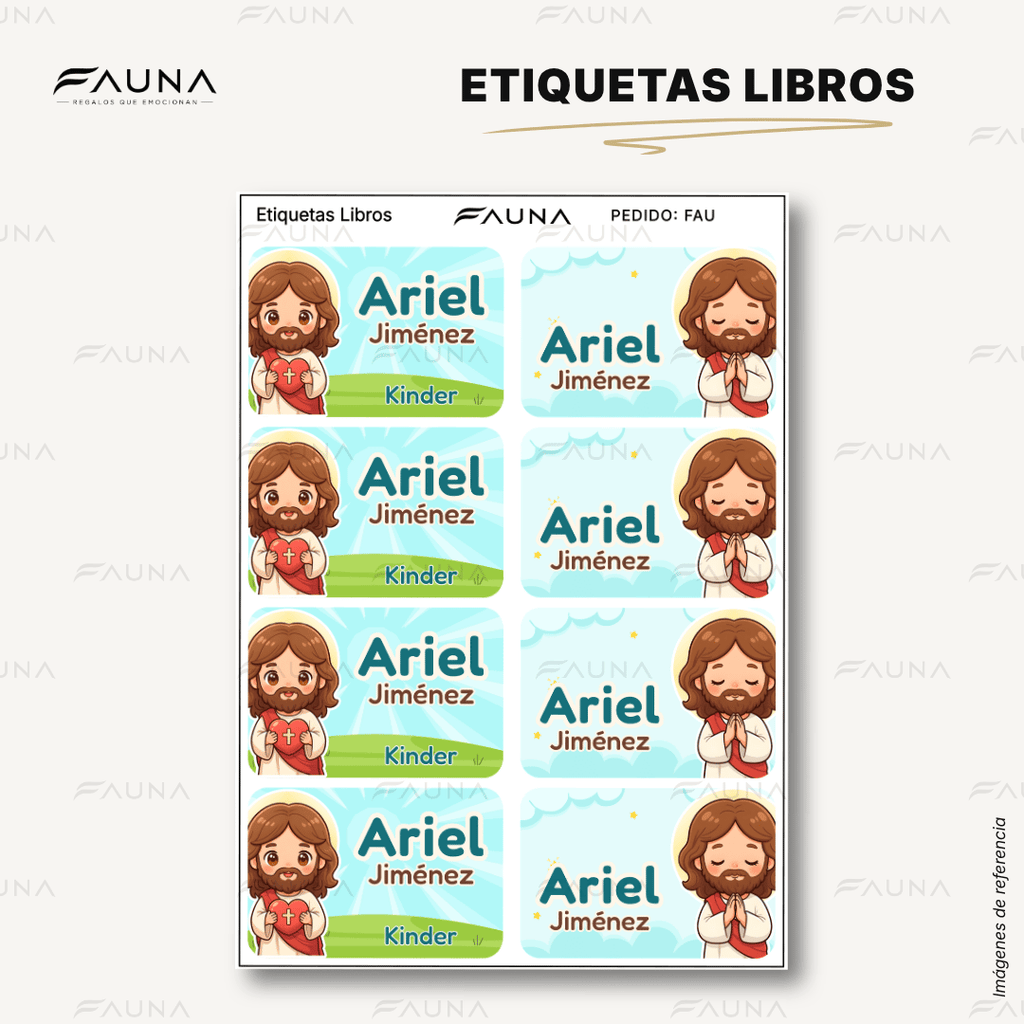 Mi Amigo Jesús 🙏 - Etiquetas Escolares Premium Personalizadas