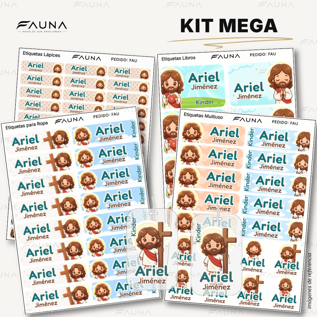 Mi Amigo Jesús 🙏 - Etiquetas Escolares Premium Personalizadas