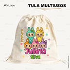Muñeca Kawaii Colorida 🌈 - Tula personalizada para niña – multiusos con nombre