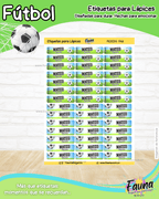 Fútbol Niño ⚽ - Etiquetas Escolares Premium Personalizadas